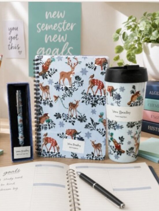 Vera Bradley Other - Vera Bradley Merry Mischief Snow Day 3‑Pc Set – Notebook, Pen & Travel Mug – NWT